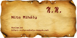 Nits Mihály névjegykártya
